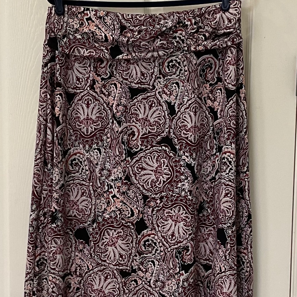 A Line Paisley Printed Skirt